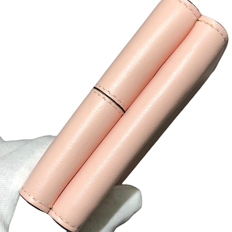 フェンディ FENDI マイクロトリフォールドウォレット 8M0415 ピンク レザー レディース 二つ折り財布