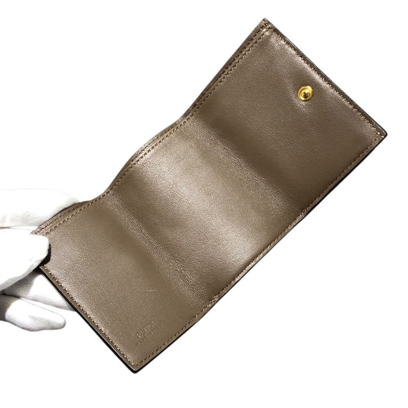 フェンディ FENDI マイクロトリフォールドウォレット 8M0415 ピンク レザー レディース 二つ折り財布