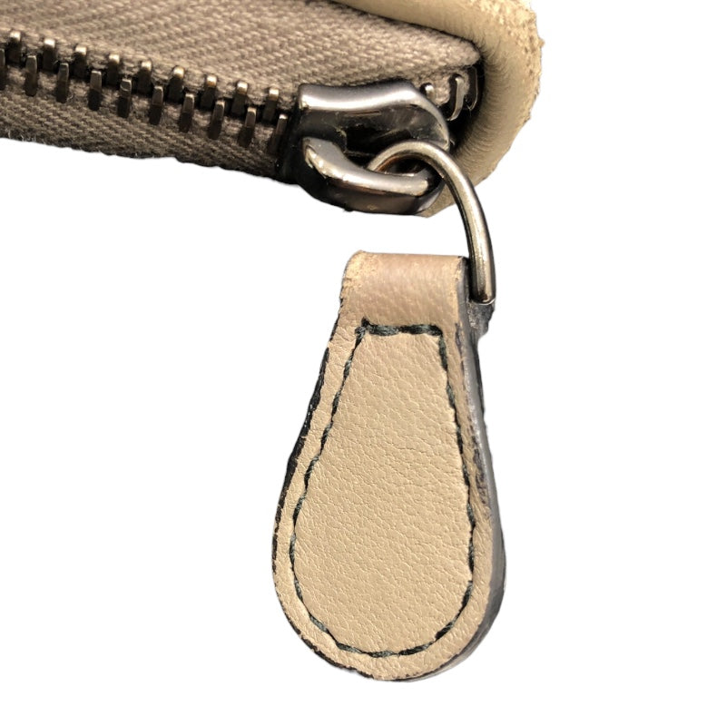 ボッテガ・ヴェネタ BOTTEGA VENETA イントレチャート　ロングウォレット グレー レザー ユニセックス 長財布
