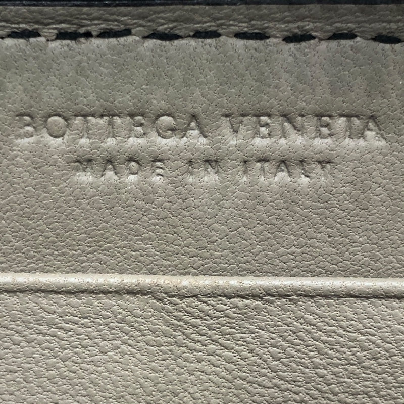 ボッテガ・ヴェネタ BOTTEGA VENETA イントレチャート　ロングウォレット グレー レザー ユニセックス 長財布