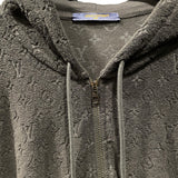 ルイ・ヴィトン LOUIS VUITTON モノグラム総柄テリーコットンジップアップパーカー HPY41W ブラック コットン メンズ パーカー