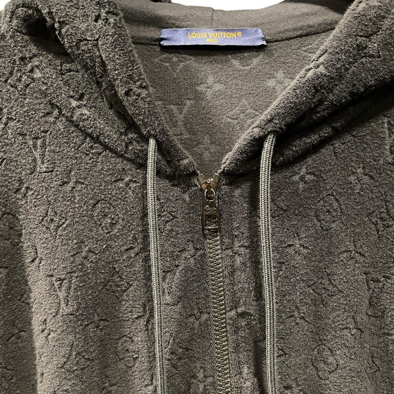 ルイ・ヴィトン LOUIS VUITTON モノグラム総柄テリーコットンジップアップパーカー HPY41W ブラック コットン メンズ パーカー