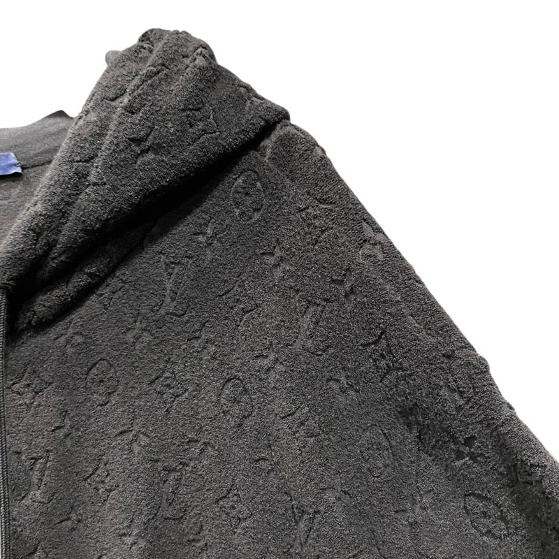 ルイ・ヴィトン LOUIS VUITTON モノグラム総柄テリーコットンジップアップパーカー HPY41W ブラック コットン メンズ パーカー