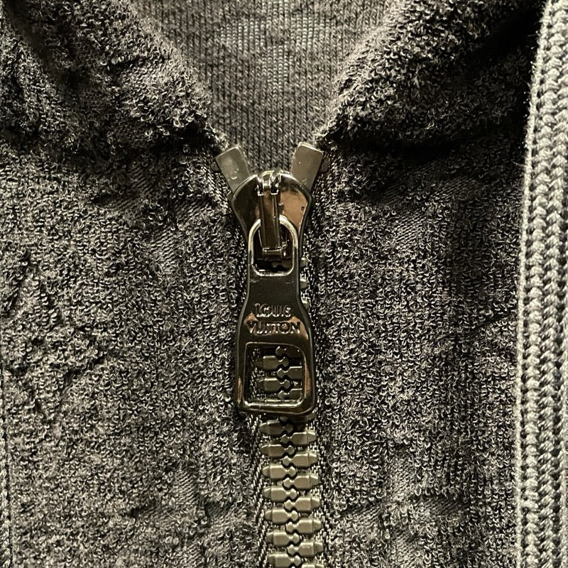 ルイ・ヴィトン LOUIS VUITTON モノグラム総柄テリーコットンジップアップパーカー HPY41W ブラック コットン メンズ パーカー