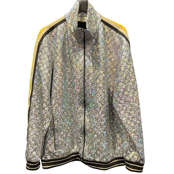 グッチ GUCCI GG総柄メタリックブルゾン シルバー ナイロン メンズ ブルゾン