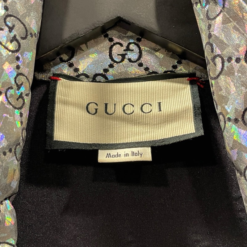 グッチ GUCCI GG総柄メタリックブルゾン シルバー ナイロン メンズ ブルゾン