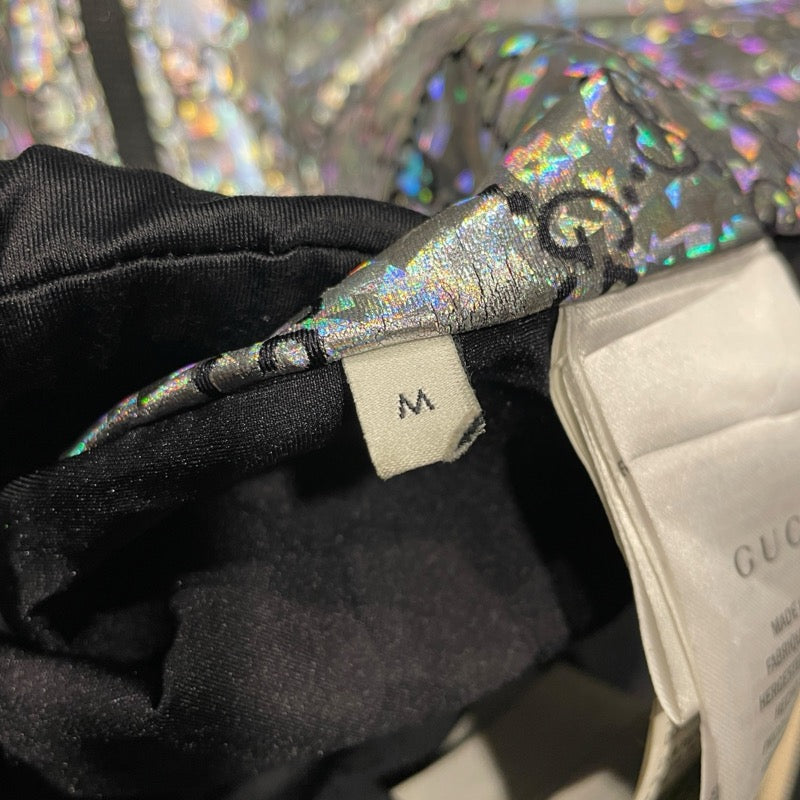 グッチ GUCCI GG総柄メタリックブルゾン シルバー ナイロン メンズ ブルゾン