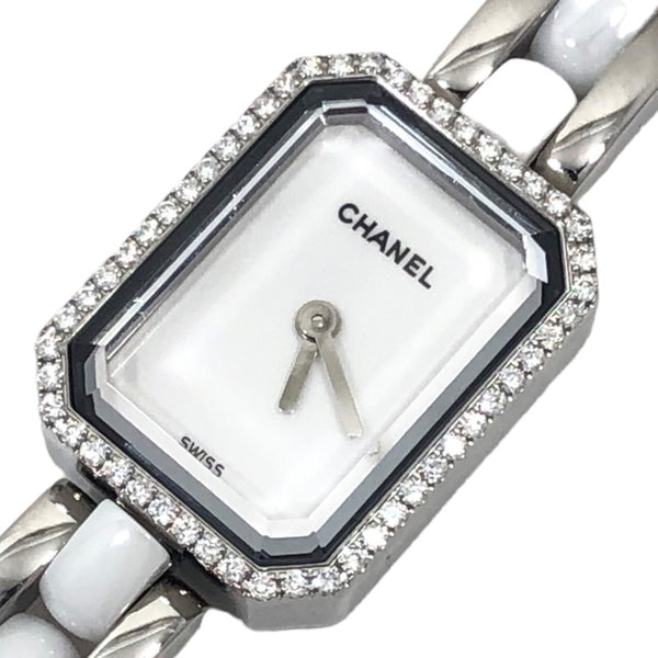 シャネル CHANEL プルミエール トリプルブレスレット H3059 ホワイト文字盤 SS/セラミック クオーツ レディース 腕時計
