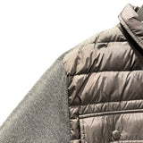モンクレール MONCLER ニット切替ダウンジャケット グレー ウール メンズ ダウンジャケット