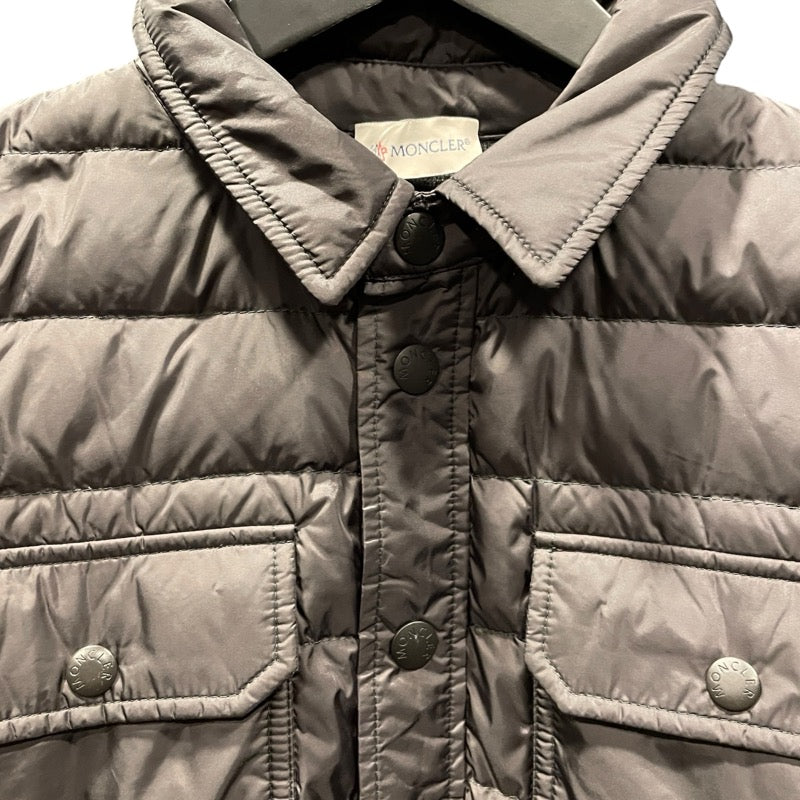 モンクレール MONCLER ニット切替ダウンジャケット グレー ウール メンズ ダウンジャケット