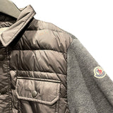 モンクレール MONCLER ニット切替ダウンジャケット グレー ウール メンズ ダウンジャケット
