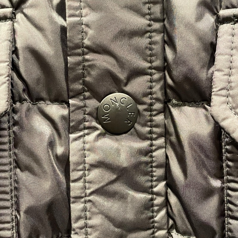 モンクレール MONCLER ニット切替ダウンジャケット グレー ウール メンズ ダウンジャケット