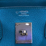 エルメス HERMES バーキン30　パーソナルオーダー □O刻印　(2011年製) ブルーアズテック/ミント/シルバー金具 シェーブル レディース ハンドバッグ