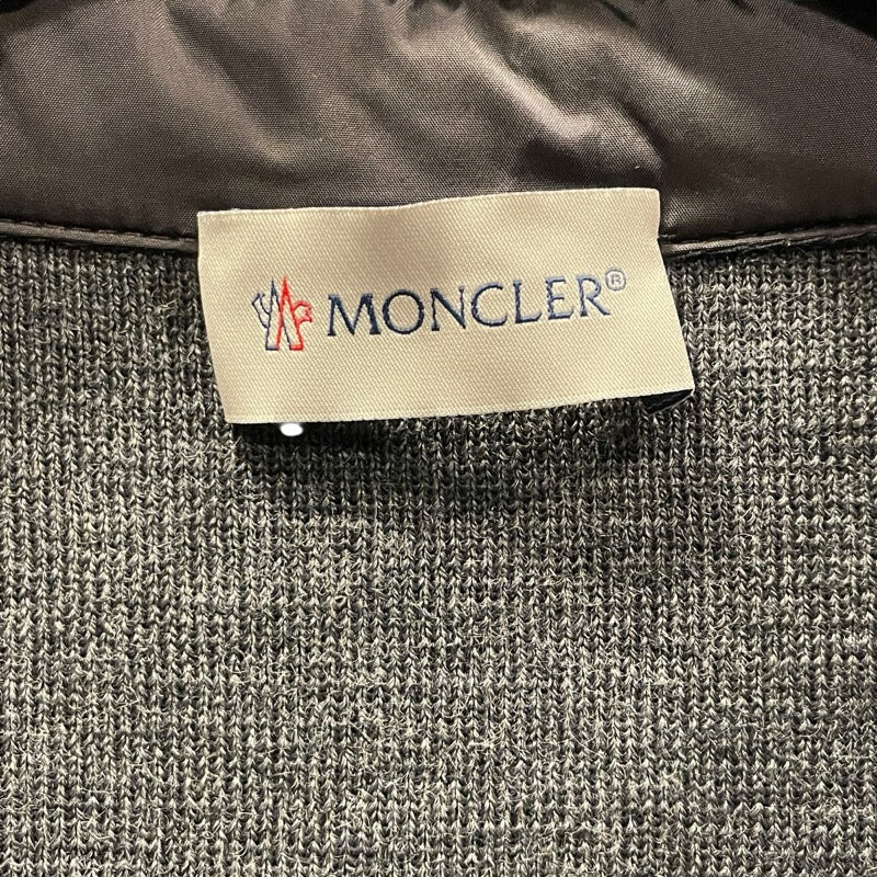 モンクレール MONCLER ニット切替ダウンジャケット グレー ウール メンズ ダウンジャケット