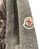 モンクレール MONCLER ニット切替ダウンジャケット グレー ウール メンズ ダウンジャケット
