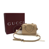グッチ GUCCI GGスーパーミニトップハンドルバッグ 790130 ベージュ レザー レディース ショルダーバッグ