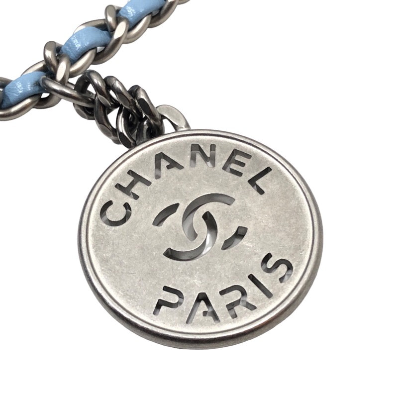 シャネル CHANEL シャネル22 ミニバッグ AS3980 ライトブルー シルバー金具 シャイニーカーフ レディース ショルダーバッグ
