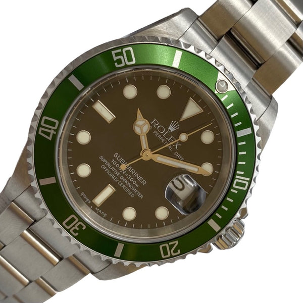 ロレックス ROLEX サブマリーナ ファット4 ビックスイス 16610LV ブラック/シルバー/グリーン SS ステンレススチール 自動巻き メンズ 腕時計