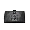 シャネル CHANEL ココマーク ロングフラップ ウォレット A13498 ブラック キャビアスキン レディース 二つ折り財布