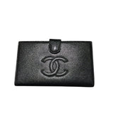 シャネル CHANEL ココマーク ロングフラップ ウォレット A13498 ブラック キャビアスキン レディース 二つ折り財布