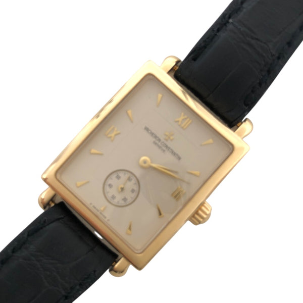 ヴァシュロン・コンスタンタン VACHERON CONSTANTIN ヒストリーク キャビノチェ ヒストリーク アイボリー K18イエローゴールド/革ベルト 手巻き メンズ 腕時計