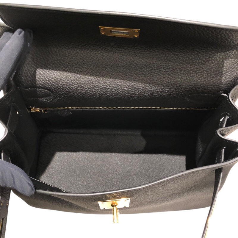 エルメス HERMES ケリー28　内縫い W刻印 ブラック トゴ レディース ハンドバッグ