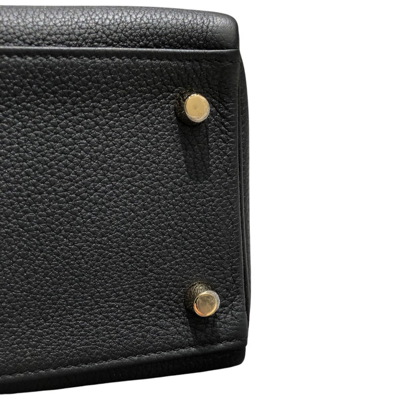 エルメス HERMES ケリー28　内縫い W刻印 ブラック トゴ レディース ハンドバッグ