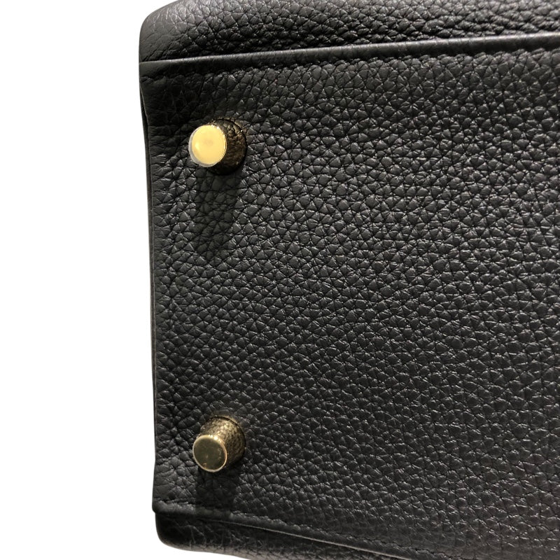 エルメス HERMES ケリー28　内縫い W刻印 ブラック トゴ レディース ハンドバッグ