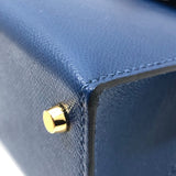 エルメス HERMES ミニケリー2 W刻印 ディープブルー/GD金具 マダム レディース ハンドバッグ