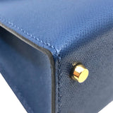 エルメス HERMES ミニケリー2 W刻印 ディープブルー/GD金具 マダム レディース ハンドバッグ