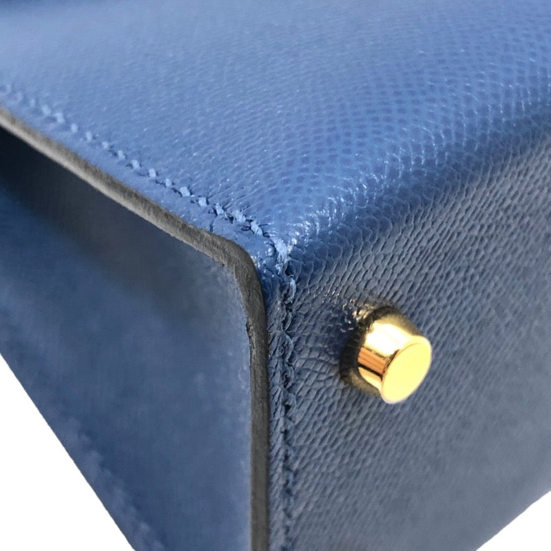 エルメス HERMES ミニケリー2 W刻印 ディープブルー/GD金具 マダム レディース ハンドバッグ