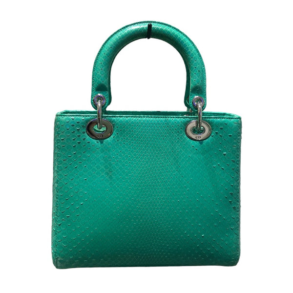 クリスチャン・ディオール Christian Dior レディディオールミディアム グリーン/SV金具 パイソン レディース ショルダーバッグ