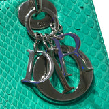 クリスチャン・ディオール Christian Dior レディディオールミディアム グリーン/SV金具 パイソン レディース ショルダーバッグ
