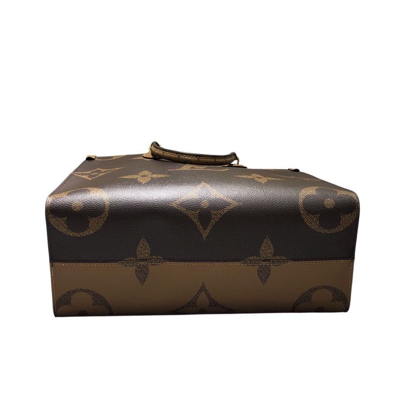 ルイ・ヴィトン LOUIS VUITTON オンザゴー MM M45321 ブラウン モノグラム・ジャイアント・リバーㇲ レディース ハンドバッグ