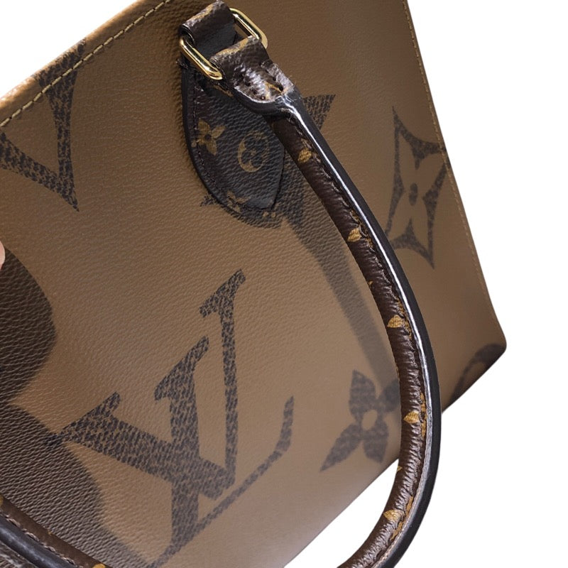 ルイ・ヴィトン LOUIS VUITTON オンザゴー MM M45321 ブラウン モノグラム・ジャイアント・リバーㇲ レディース ハンドバッグ