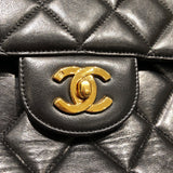 シャネル CHANEL マトラッセWフェイスチェーンショルダー ブラック　ゴールド金具 ラム レディース ショルダーバッグ