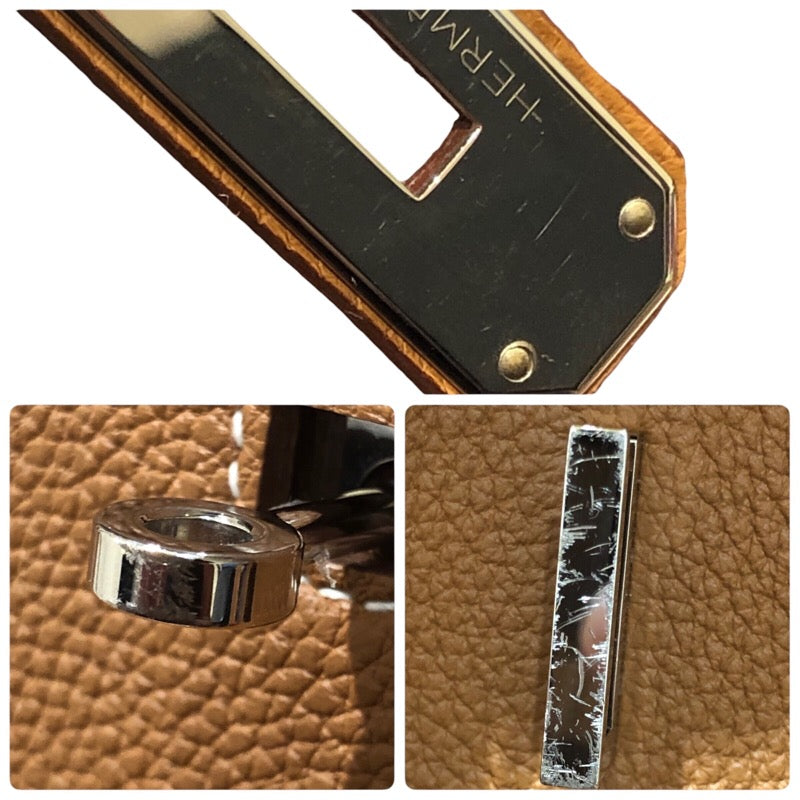 エルメス HERMES バーキン40 U刻印 ゴールド シルバー金具 トゴ メンズ
