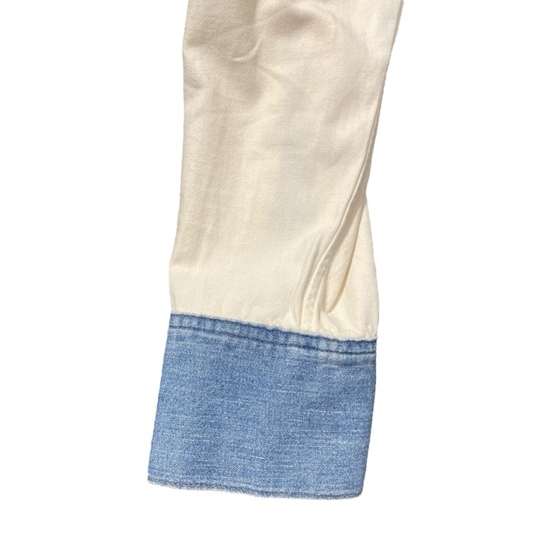セリーヌ CELINE デニム切替ウエスタンシャツ 2T227362M アイボリー コットン メンズ 長袖シャツ