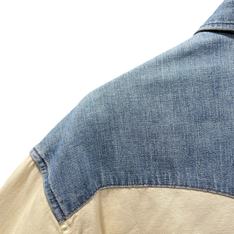 セリーヌ CELINE デニム切替ウエスタンシャツ 2T227362M アイボリー コットン メンズ 長袖シャツ