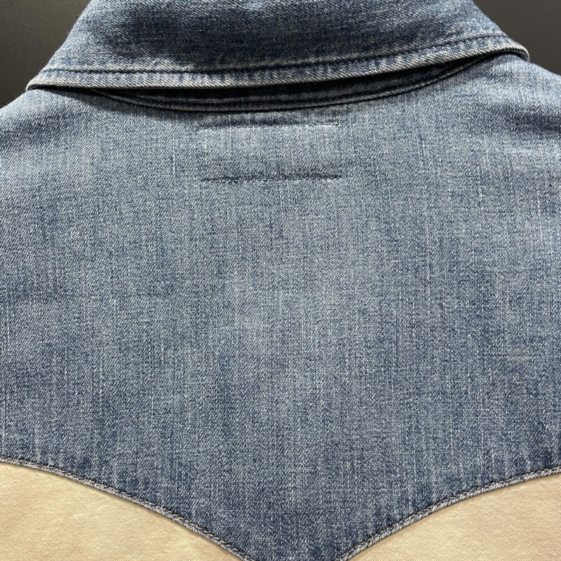 セリーヌ CELINE デニム切替ウエスタンシャツ 2T227362M アイボリー コットン メンズ 長袖シャツ