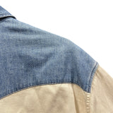 セリーヌ CELINE デニム切替ウエスタンシャツ 2T227362M アイボリー コットン メンズ 長袖シャツ
