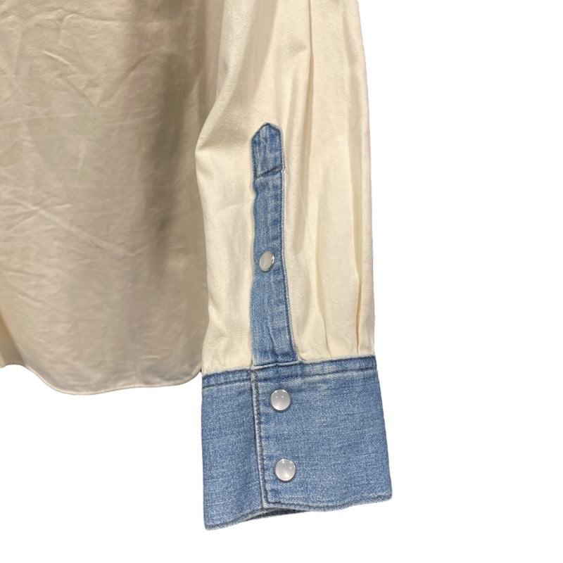 セリーヌ CELINE デニム切替ウエスタンシャツ 2T227362M アイボリー コットン メンズ 長袖シャツ