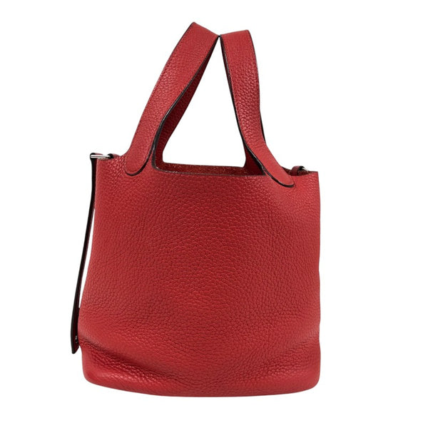 エルメス HERMES ピコタンロックPM X刻 ルージュトマト シルバー金具 トリヨンクレマンス レディース ハンドバッグ