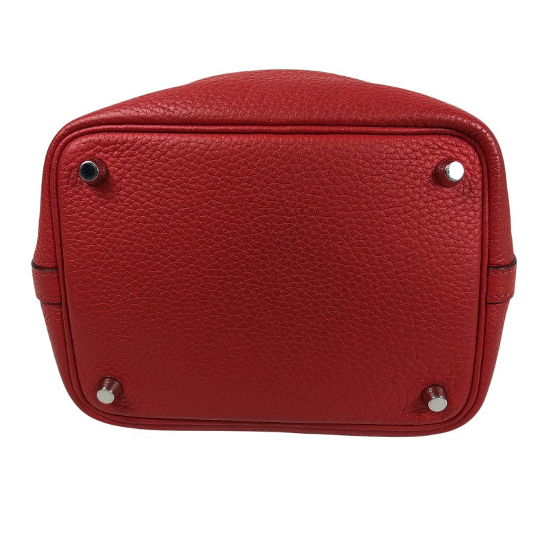 エルメス HERMES ピコタンロックPM X刻 ルージュトマト シルバー金具 トリヨンクレマンス レディース ハンドバッグ