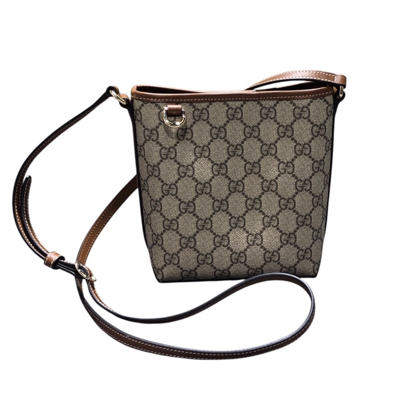 グッチ GUCCI GGエンブレム ナノバケットバッグ 847090 ベージュ GGスプリームキャンバス レディース ショルダーバッグ
