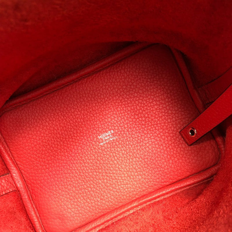 エルメス HERMES ピコタンロックPM X刻 ルージュトマト シルバー金具 トリヨンクレマンス レディース ハンドバッグ