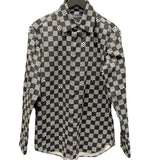 ルイ・ヴィトン LOUIS VUITTON ダミエディストーテッド長袖シャツ HKS71W ブラック コットン メンズ 長袖シャツ