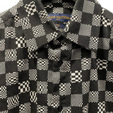 ルイ・ヴィトン LOUIS VUITTON ダミエディストーテッド長袖シャツ HKS71W ブラック コットン メンズ 長袖シャツ