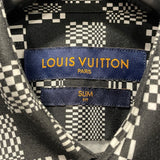 ルイ・ヴィトン LOUIS VUITTON ダミエディストーテッド長袖シャツ HKS71W ブラック コットン メンズ 長袖シャツ