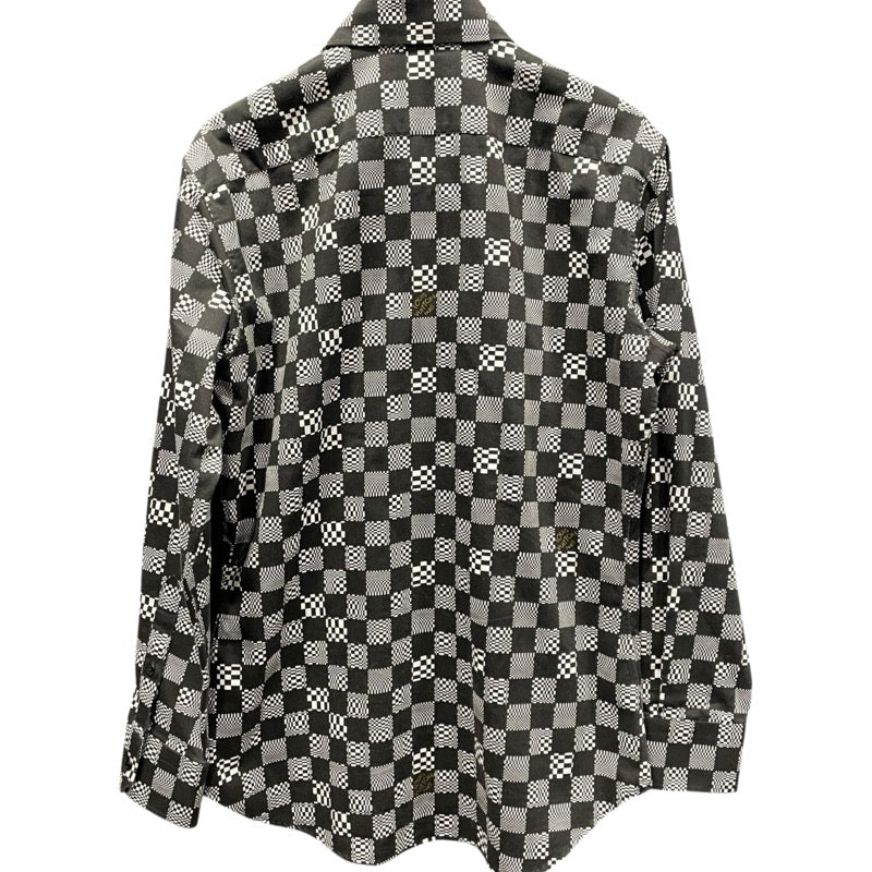 ルイ・ヴィトン LOUIS VUITTON ダミエディストーテッド長袖シャツ HKS71W ブラック コットン メンズ 長袖シャツ
